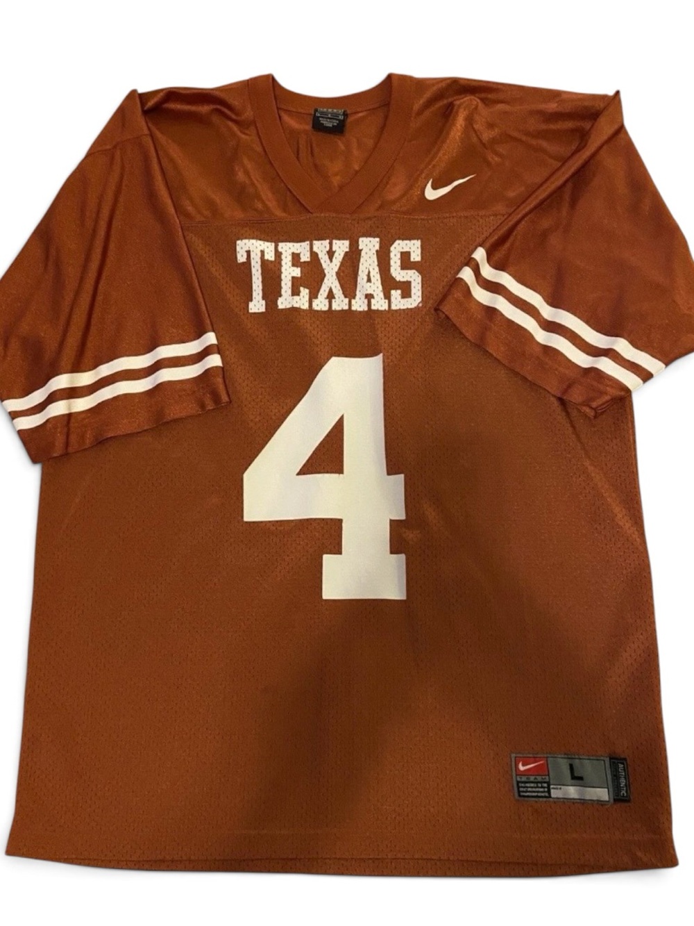 University of Texas Football Jersey NIKE Team #4 Fish Men’s L Large UT Longhorns
